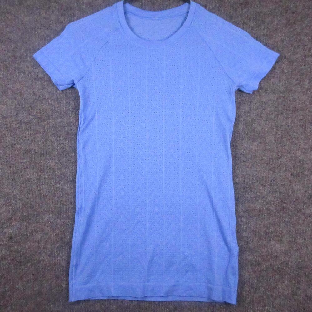 Lululemon Swiftly Tech Shirt Womens 4 Blue Short Sleeve Running Yoga Athletic